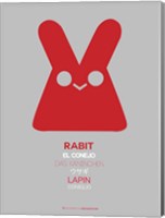 Red Rabbit Multilingual Fine Art Print