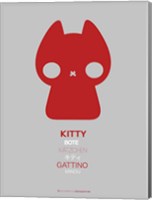 Red Kitty Multilingual Fine Art Print