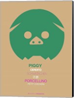 Green Piggy Multilingual Fine Art Print