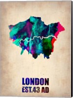 London Watercolor Map 2 Fine Art Print