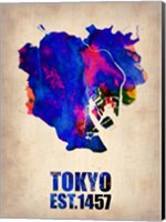 Tokyo Watercolor Map 1 Fine Art Print