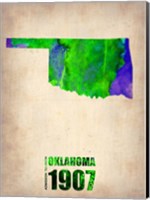 Oklahoma Watercolor Map Fine Art Print
