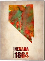 Nevada Watercolor Map Fine Art Print