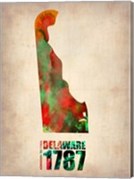 Delaware Watercolor Map Fine Art Print