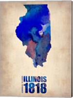 Illinois Watercolor Map Fine Art Print