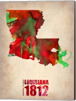 Louisiana Watercolor Map Fine Art Print