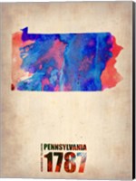Pennsylvania Watercolor Map Fine Art Print