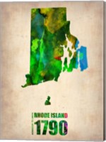 Rhode Island Watercolor Map Fine Art Print