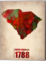 South Carolina Watercolor Map Fine Art Print