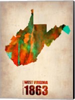 West Virginia Watercolor Map Fine Art Print