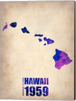 Hawaii Watercolor Map Fine Art Print