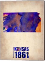 Kansas Watercolor Map Fine Art Print