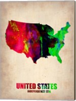 USA Watercolor Map 2 Fine Art Print