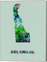 Delaware Color Splatter Map Fine Art Print