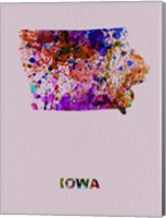 Iowa Color Splatter Map Fine Art Print