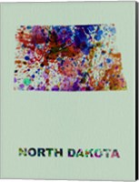 North Dakota Color Splatter Map Fine Art Print