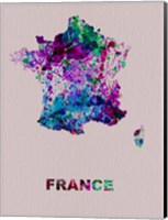 France Color Splatter Map Fine Art Print