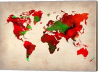 World Watercolor Map 4 Fine Art Print