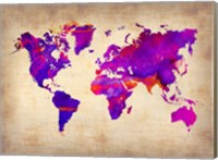 World Watercolor Map 5 Fine Art Print