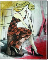 Checkered Woman Fine Art Print