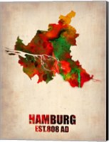 Hamburg Watercolor Map Fine Art Print