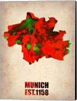 Munich Watercolor Map Fine Art Print