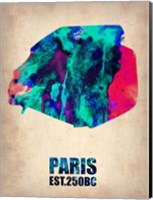 Paris Watercolor Map Fine Art Print