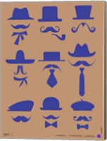 Hats and Mustaches 2 Fine Art Print