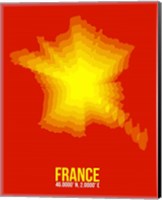 France Radiant Map 1 Fine Art Print