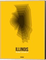 Illinois Radiant Map 3 Fine Art Print
