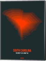 South Carolina Radiant Map 4 Fine Art Print
