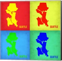 Seattle Pop Art Map 1 Fine Art Print