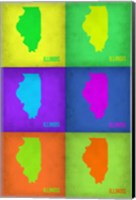 Illinois Pop Art Map 1 Fine Art Print