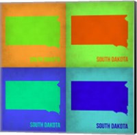 South Dakota Pop Art Map 1 Fine Art Print