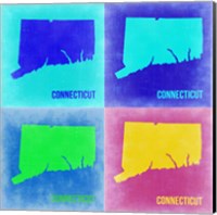 Connecticut Pop Art Map 2 Fine Art Print