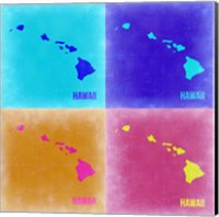 Hawaii Pop Art Map 2 Fine Art Print