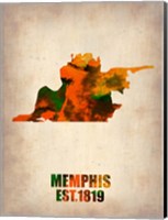 Memphis Watercolor Map Fine Art Print