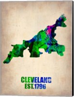 Cleveland Watercolor Map Fine Art Print