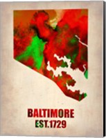 Baltimore Watercolor Map Fine Art Print