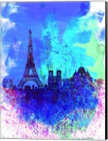 Paris Watercolor Skyline Fine Art Print