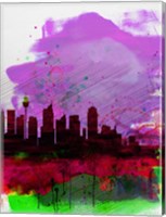 Sydney Watercolor Skyline 2 Fine Art Print