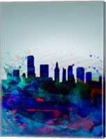 Miami Watercolor Skyline Fine Art Print