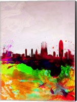 Barcelona Watercolor Skyline Fine Art Print