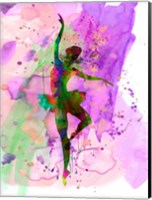 Ballerina Dancing Watercolor 1 Fine Art Print