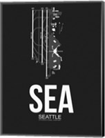 SEA Seattle Airport Black Fine Art Print