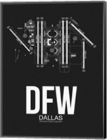 DFW Dallas Airport Black Fine Art Print