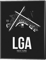 LGA New York Airport Black Fine Art Print