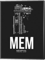 MEM Memphis Airport Black Fine Art Print