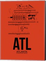 ATL Atlanta Airport Orange Fine Art Print
