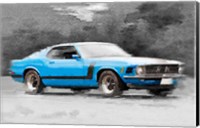 1970 Ford Mustang Boss Blue Fine Art Print